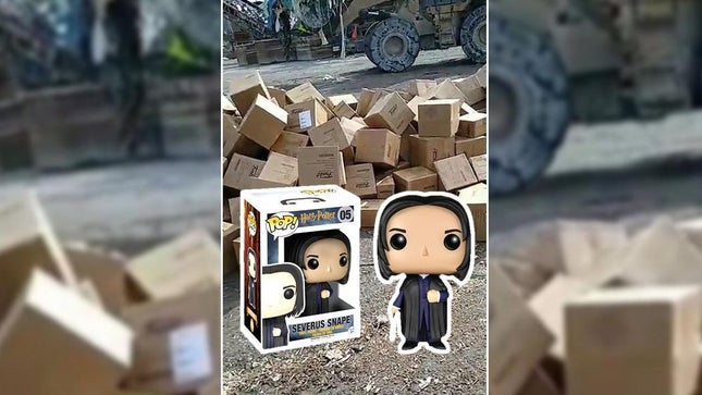 Harry Potter Funkos appear at the local dump.